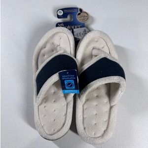 Isotoner Women's Medium (7.5-8) Black Memory Foam Slippers Machine Washable NEW